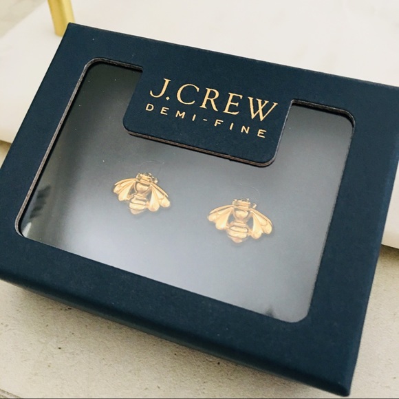 J. CREW Demi-fine 14k Gold-Plated Bee Studs - Picture 2 of 7